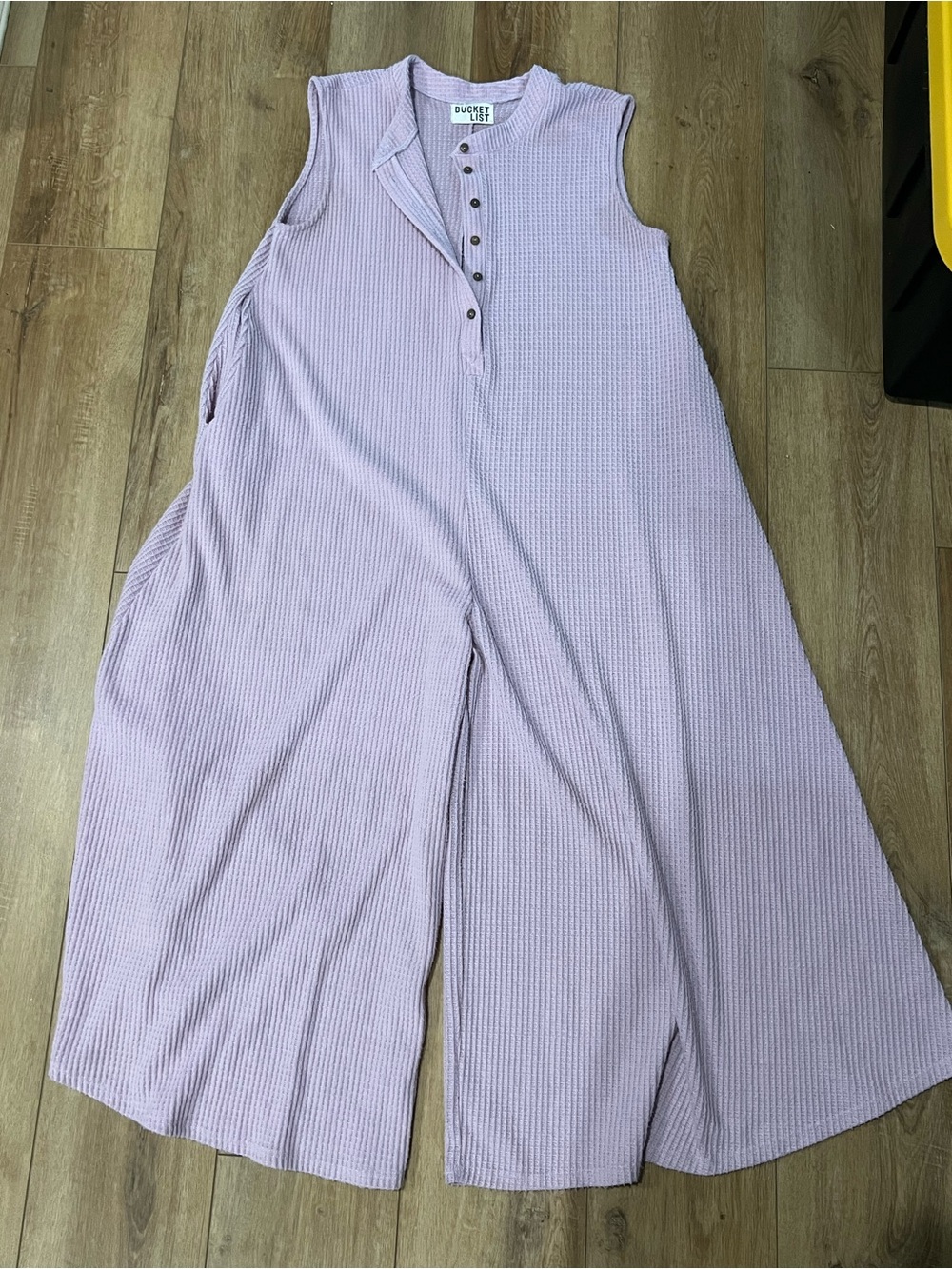 Bucketlist Lavender Oversized Waffle Knot Jumpsuit Medium